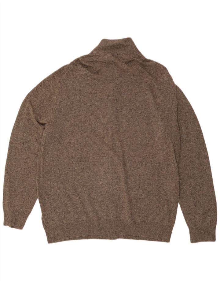 GANT Cardigan Homme Pull 3XL Marron Moucheté Laine