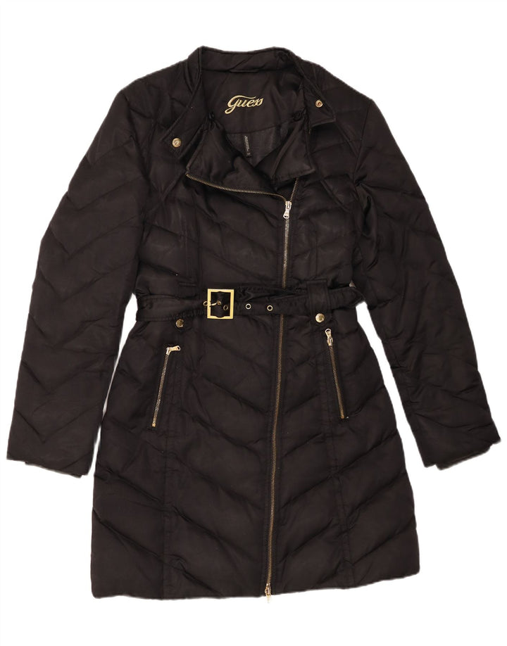 Guess Manteau rembourré pour femme UK 10 Petit nylon noir
