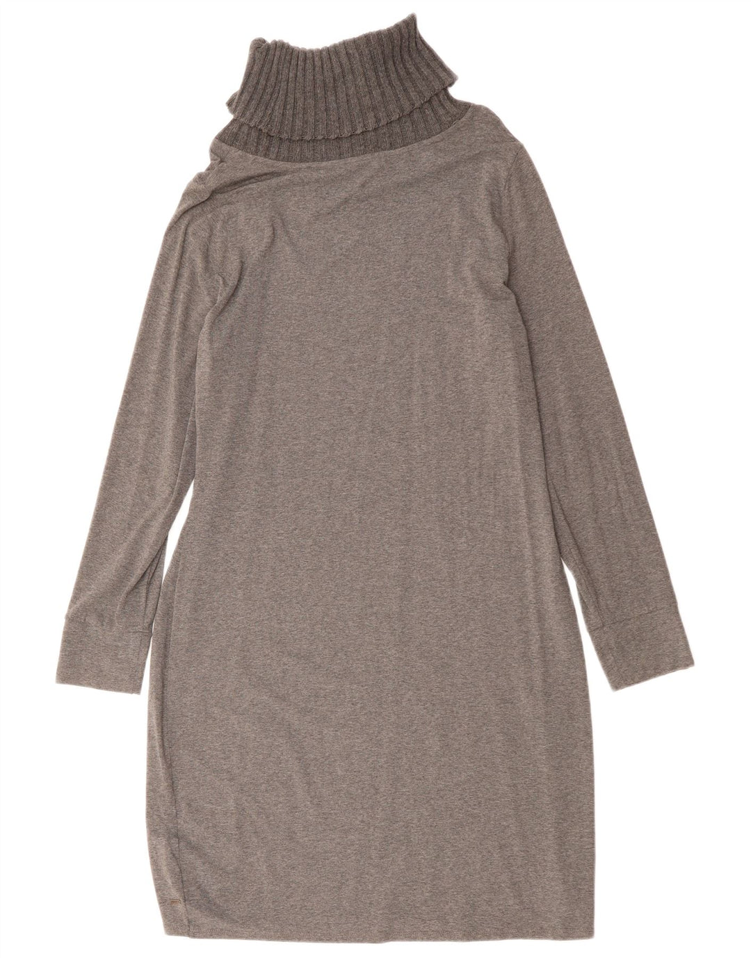 Tommy Hilfiger Robe fourreau à col roulé pour femme UK 14 Large Gris Viscose