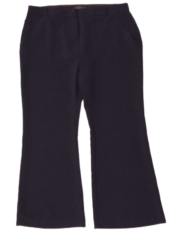 Marks & Spencer Pantalon chino bootcut pour femme UK 18 XL W36 L30 Bleu marine