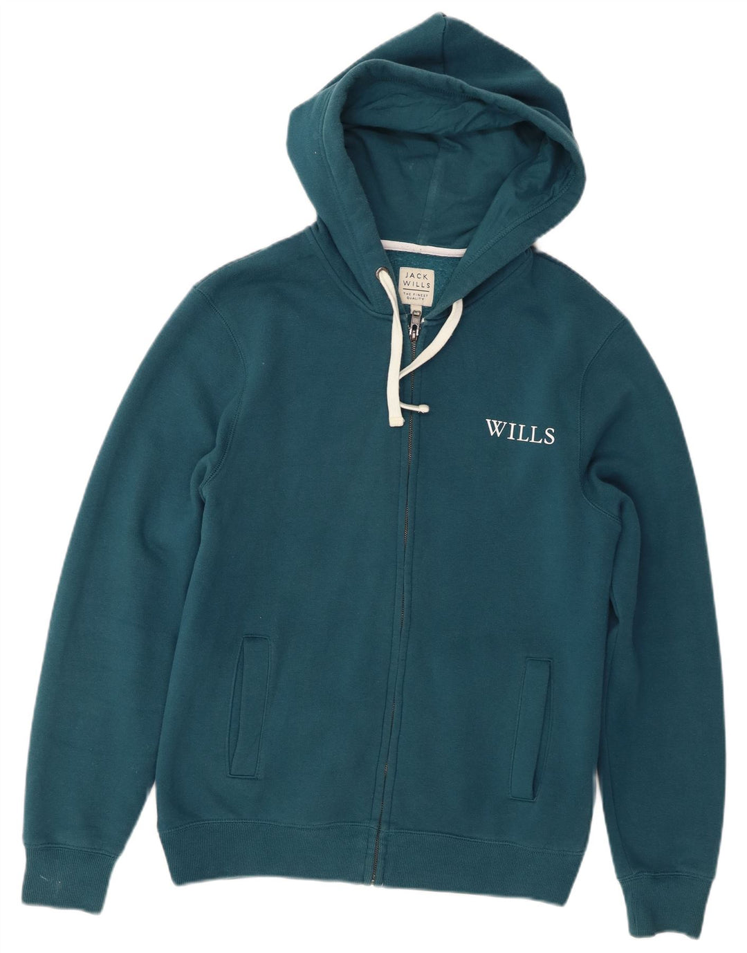 Jack Wills Pull à capuche zippé pour homme en coton turquoise moyen