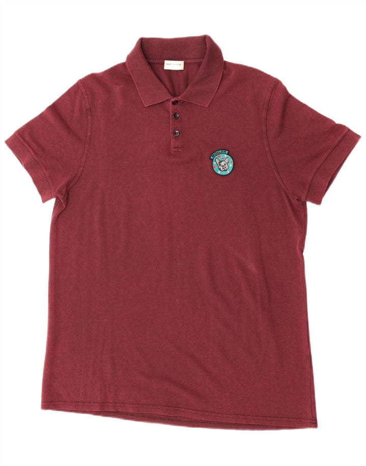 Saint Laurent Polo Homme Large Coton Bordeaux