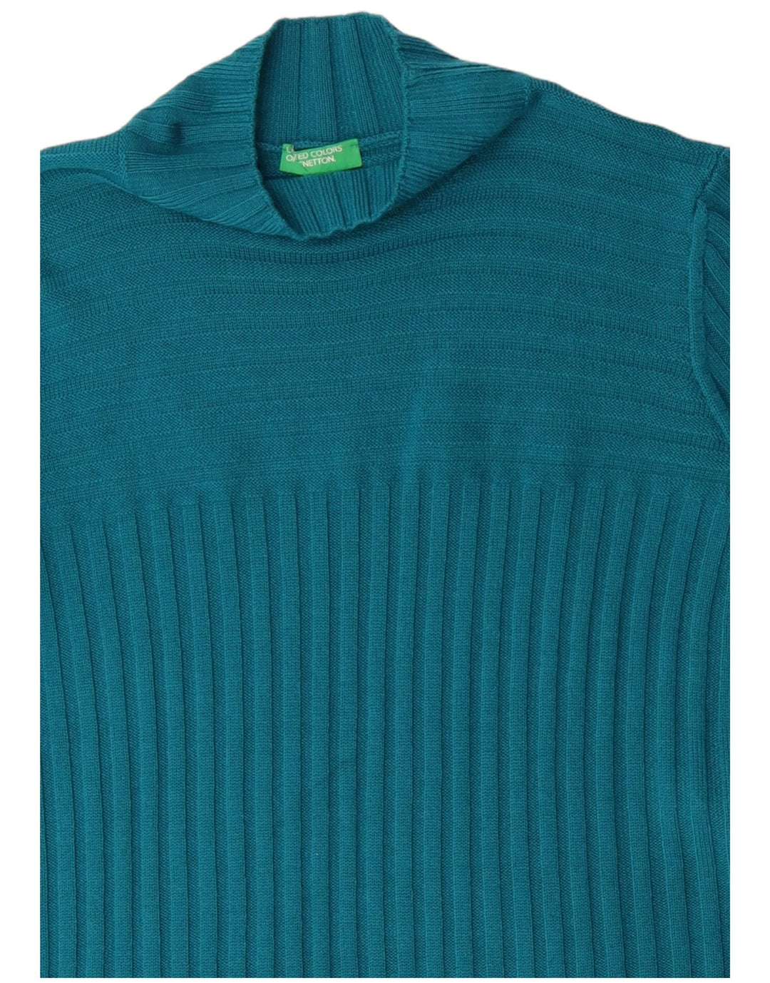 Benetton Robe pull à manches longues pour femme UK 44 Laine bleu moyen