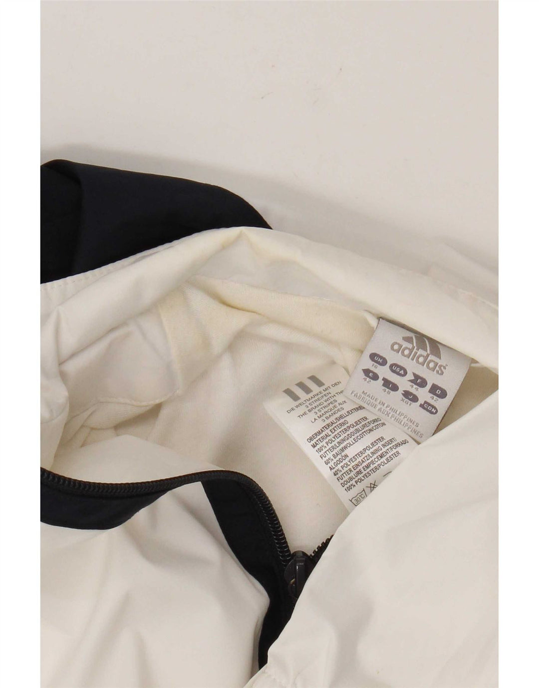Adidas Veste de survêtement pour femme UK 16 Large Blanc Colorblock Polyester