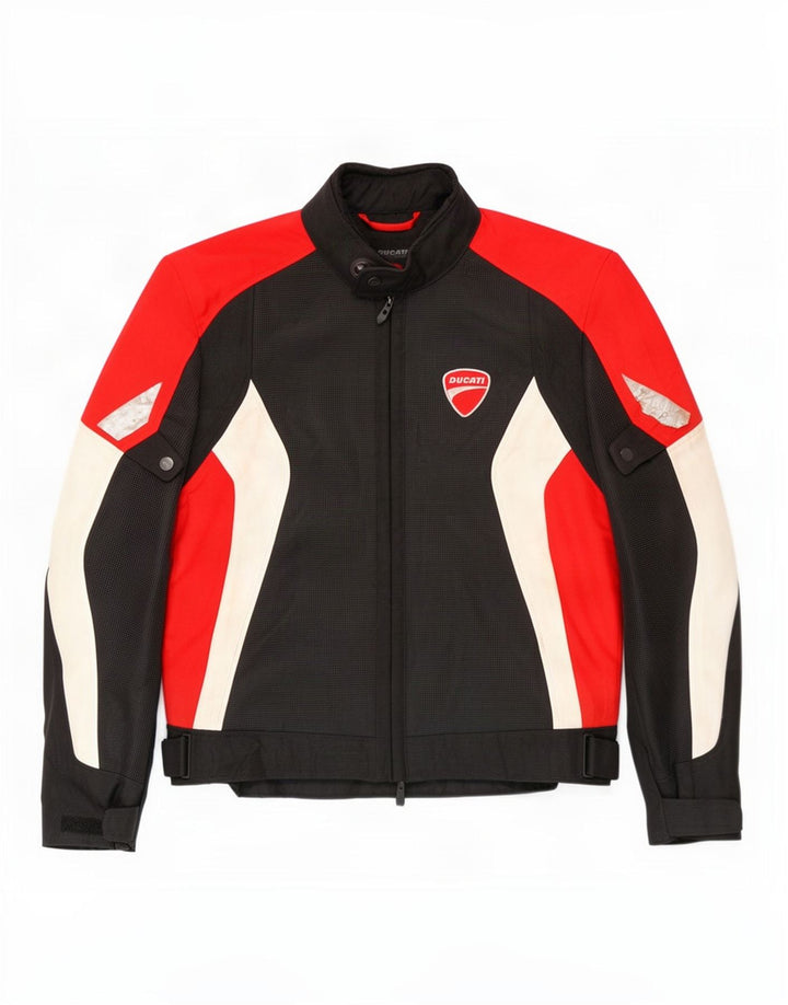 Revit Mens Graphic Racer Jacket UK 40 Large Noir Colourblock Polyester