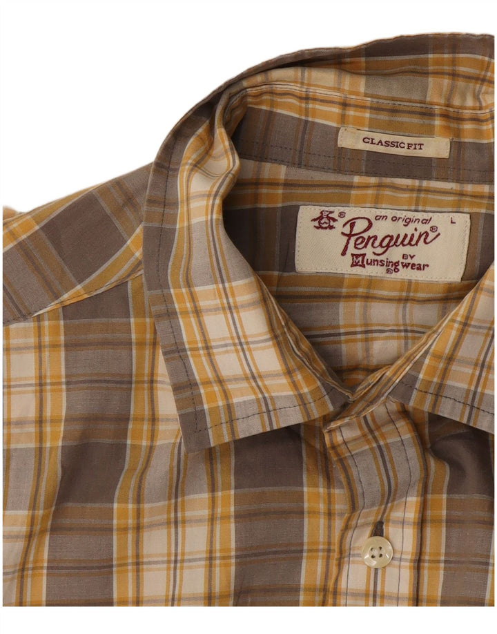 Penguin Chemise Classique Homme Gris à Carreaux