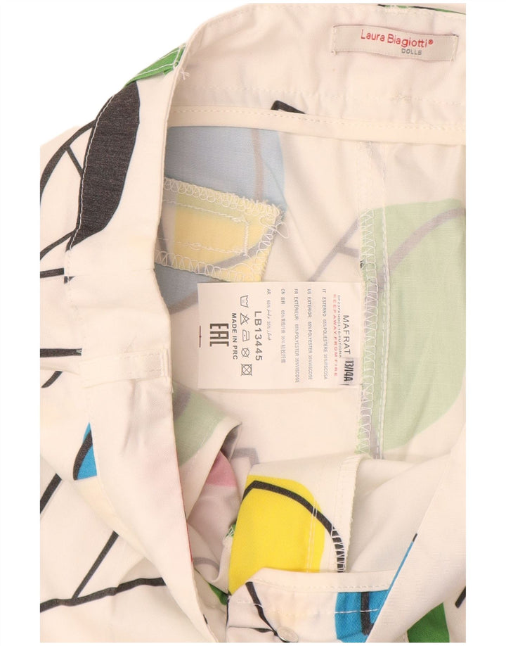 LAURA BIAGIOTTI Short décontracté pour fille 13-14 ans W25 Blanc Floral