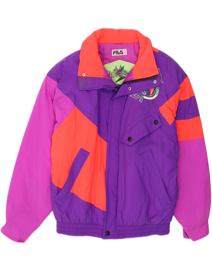 Fila Veste de ski coupe ample pour homme IT 46 Small Violet Colourblock Polyamide années 90