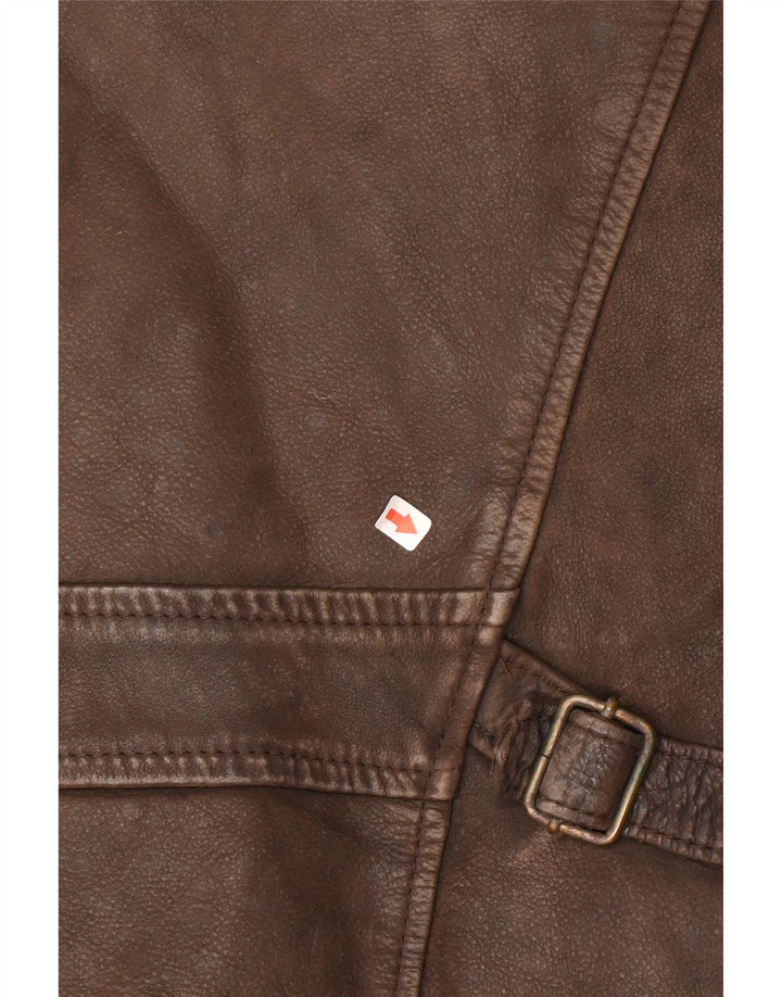 veste en cuir homme vintage UK 38 Cuir brun moyen