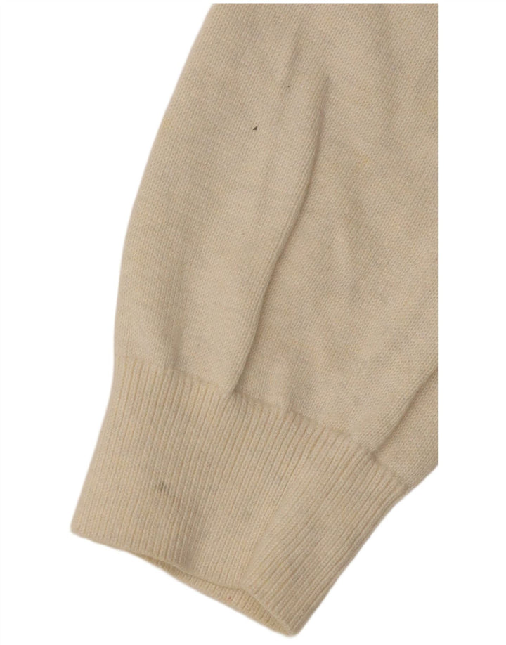 TOMMY HILFIGER Pull à col zippé pour homme Large en coton blanc cassé