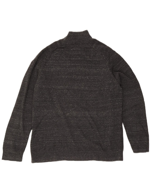 White Stuff Pull Col Zippé Homme XL Gris Moucheté Coton