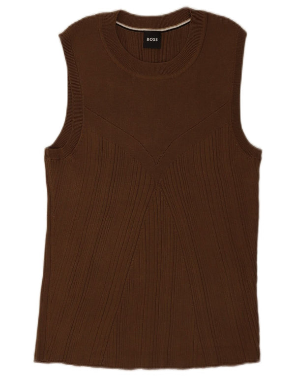 Hugo Boss Débardeur Femme UK 18 XL Marron Viscose