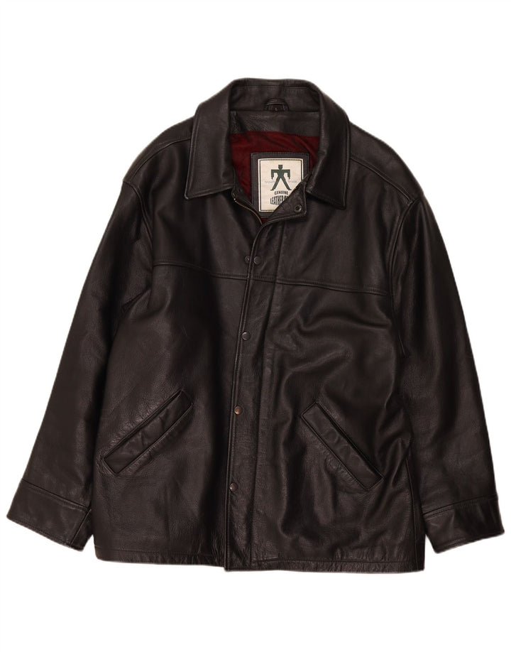 veste en cuir homme vintage UK 40 Grand Noir