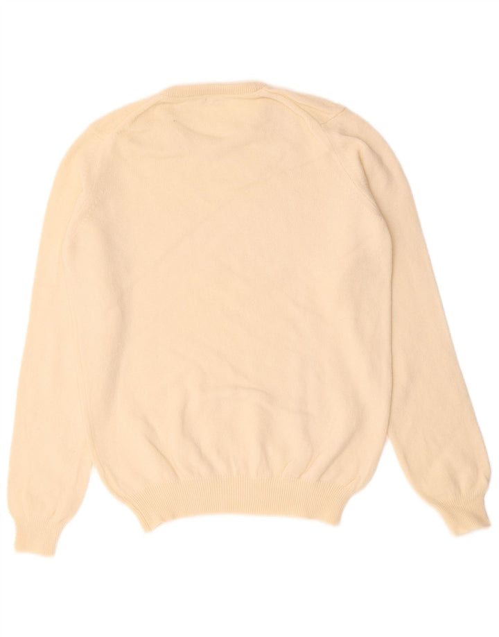 VINTAGE Pull ras du cou pour femme UK 14 Beige moyen