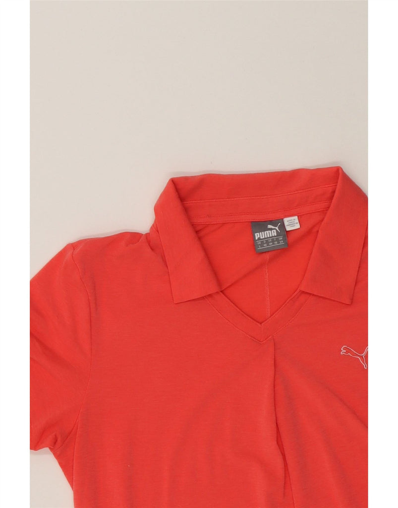 PUMA Womens Polo Shirt UK 14 Medium  Red Polyester Vintage Puma and Second-Hand Puma from Messina Hembry 