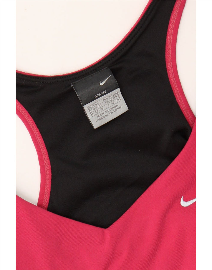 NIKE Débardeur court Dri Fit pour femme UK 16/18 XL Rose Colourblock