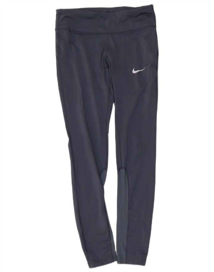 NIKE Legging Dri Fit pour femme UK 10 Small Bleu marine Polyester