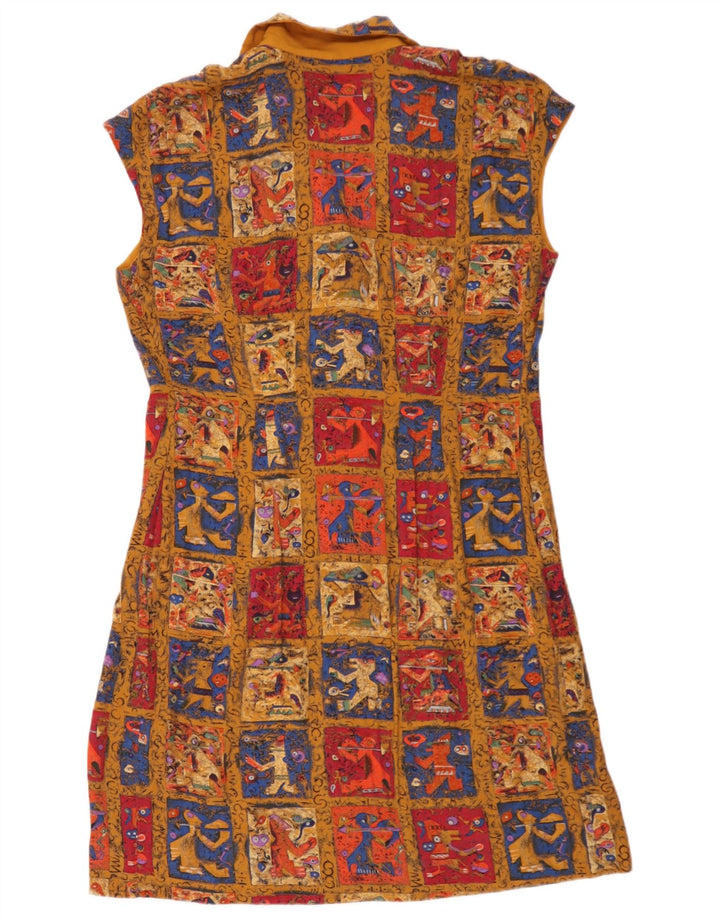 vintage Womens Shift Dress UK 16 Grand Patchwork Multicolore