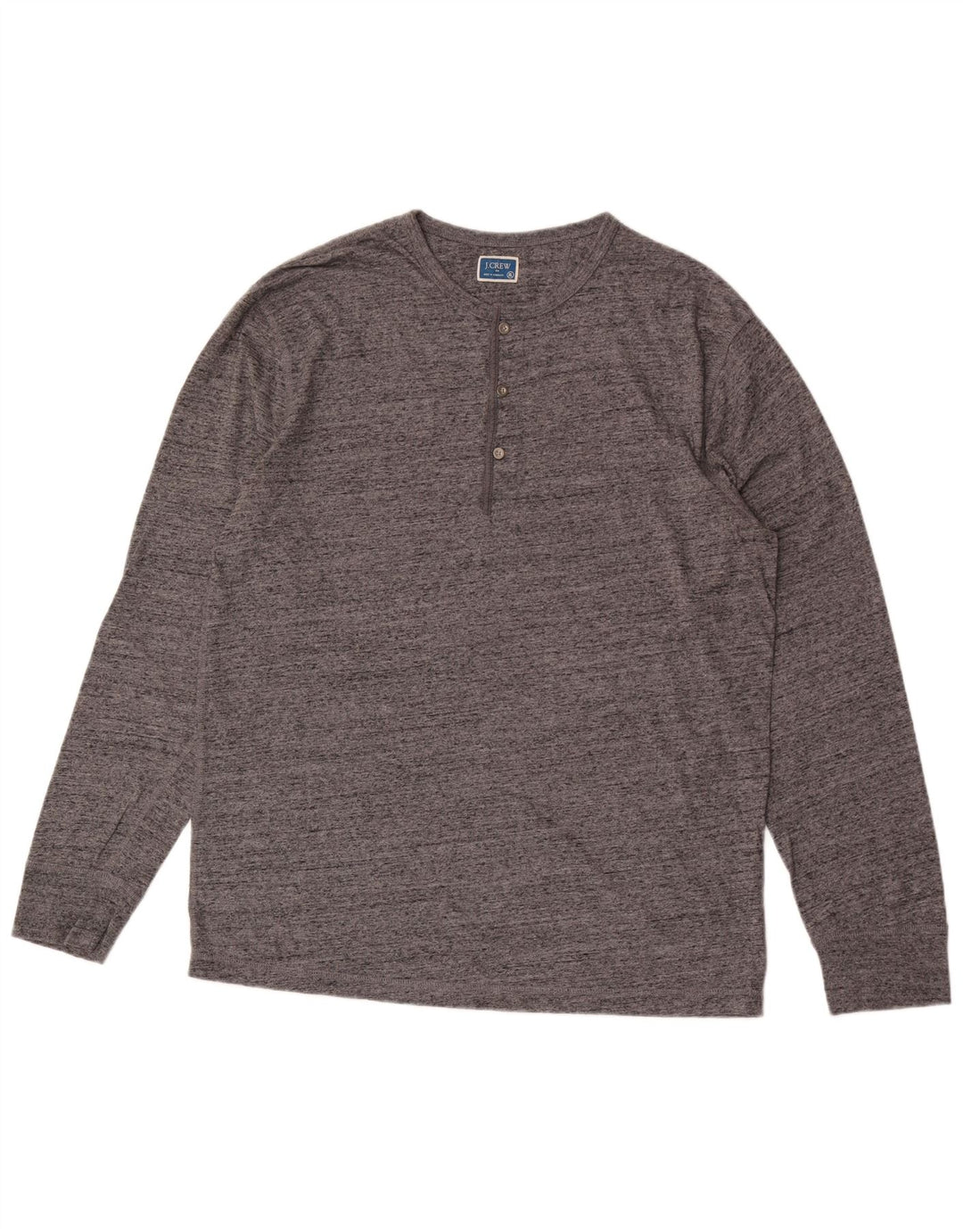 J. Crew Haut Homme Manches Longues XL Gris Moucheté Coton