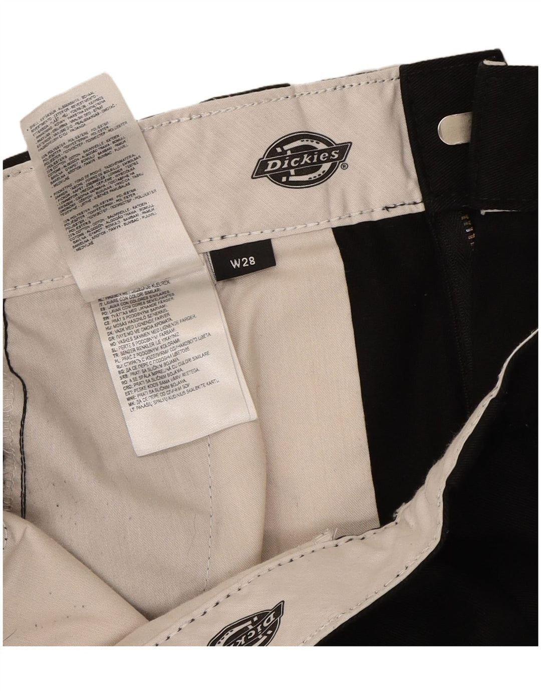 DICKIES Mens Straight Chino Trousers W28 L29 Black Polyester