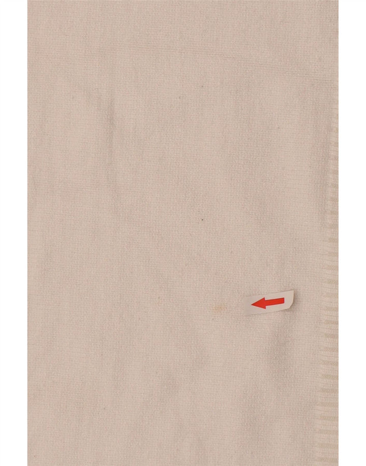 Zara Pull surdimensionné à col rond pour femme UK 10 Petite viscose blanche