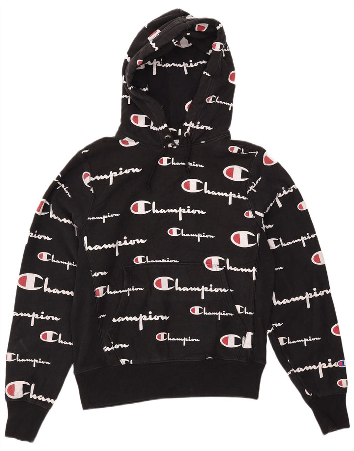 CHAMPION Pull à Capuche Graphique Reverse Weave Homme Petit Noir Coton
