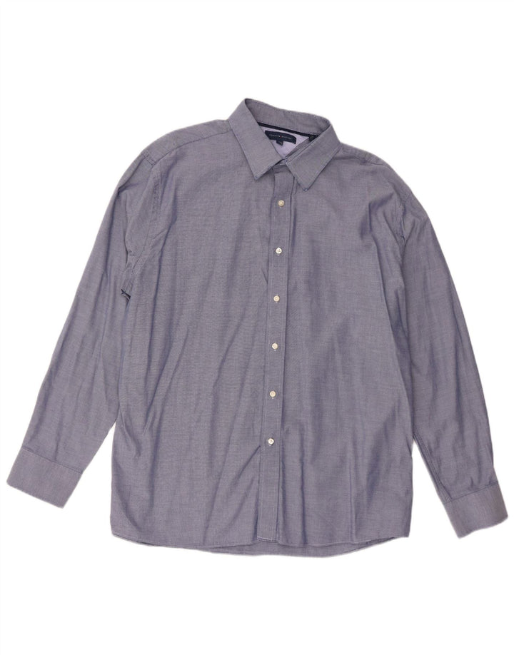Tommy Hilfiger Chemise Homme Taille 17 1/2 XL Bleu Spotted Coton