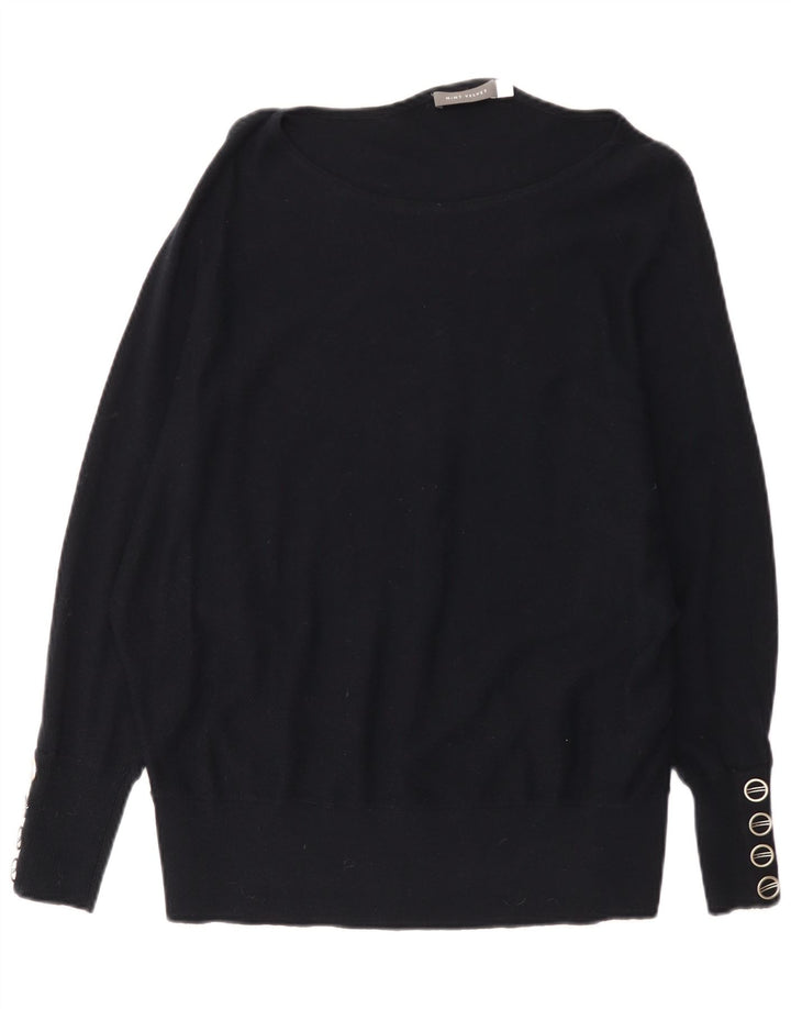 MINT VELVET Pull surdimensionné à col bateau pour femme UK 14 Noir moyen