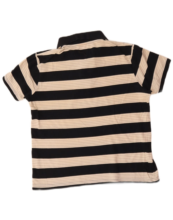 Puma Polo Homme Noir Moyen Rayé Coton