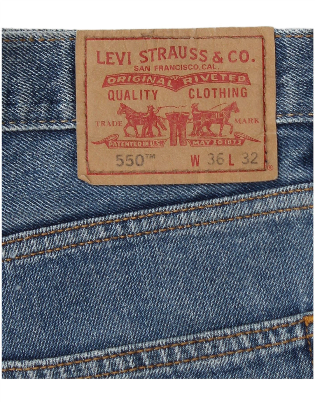 LEVI'S Jean droit 550 coupe décontractée W36 L32 homme bleu coton