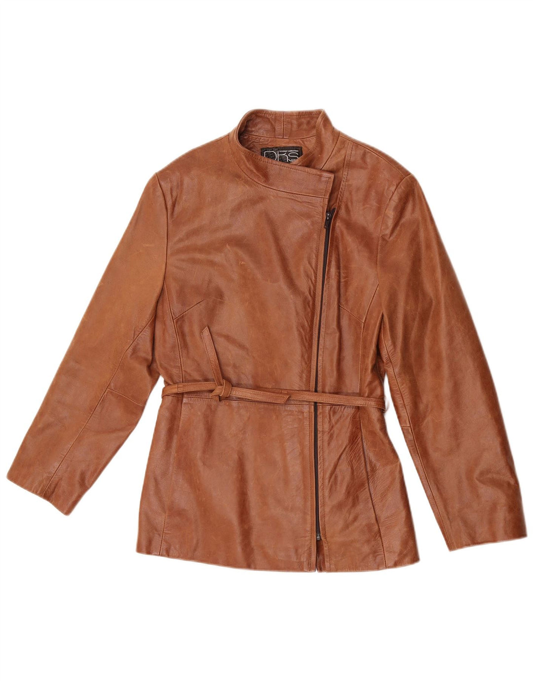 DKS France Veste en cuir pour femme US 4 Petit cuir marron