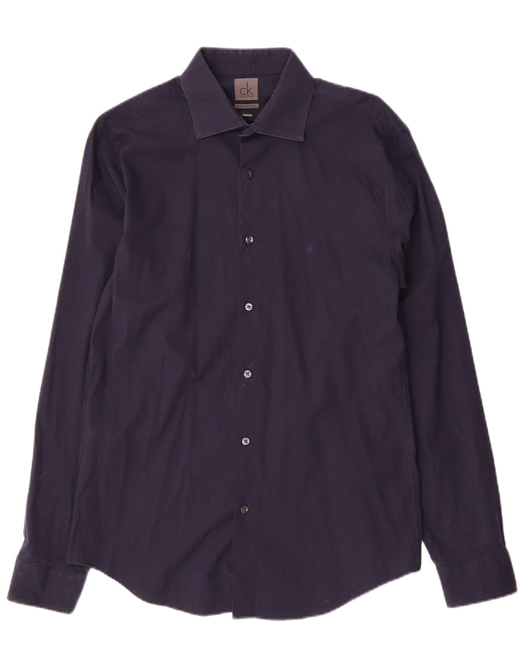 Calvin Klein Chemise slim pour homme Taille 40 15 3/4 Bleu marine moyen
