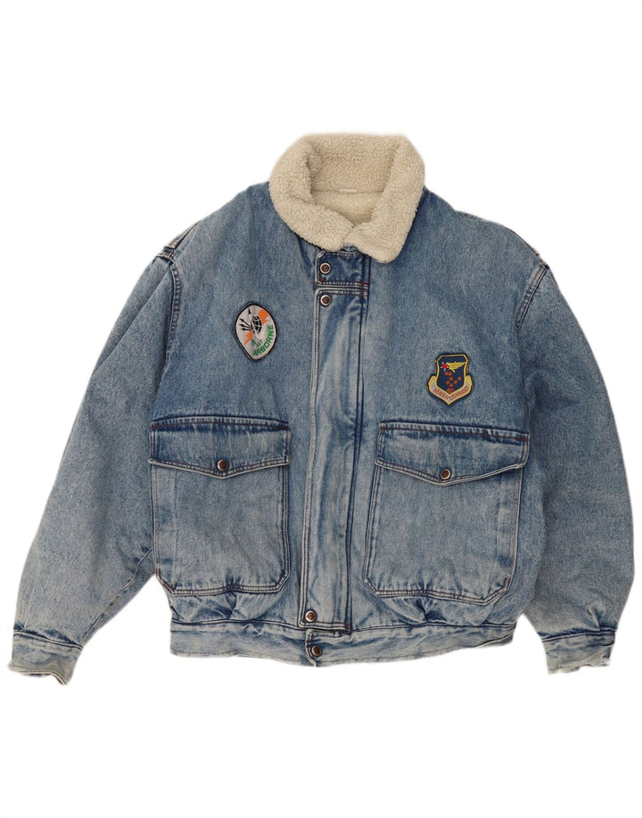 MASH Veste en Jean Sherpa Homme UK 42 XL Bleu Coton