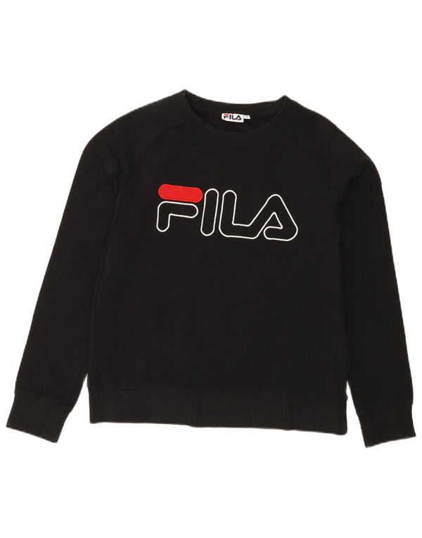 FILA Sweat-shirt graphique pour femme UK 10 Small Noir Coton