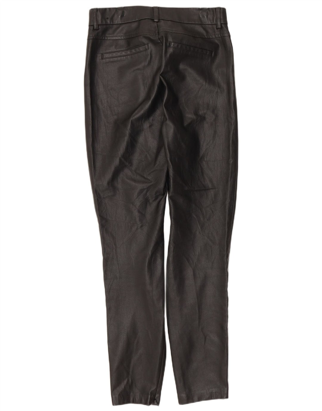 Zara Pantalon slim en similicuir pour femme Small W26 L27 Noir