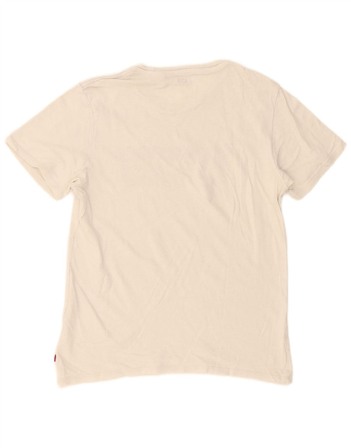 Levi's T-Shirt Graphique Oversize Femme UK 10 Small Blanc