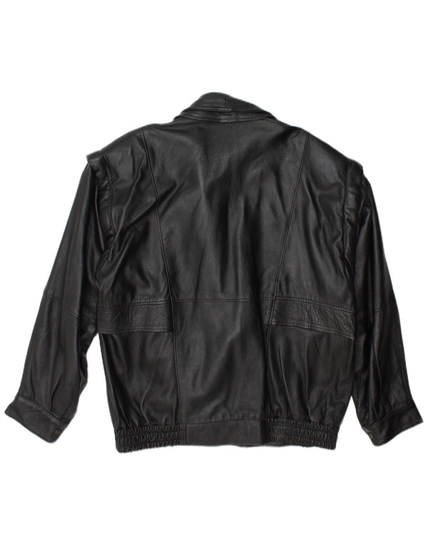 veste en cuir homme vintage UK 42 XL Noir