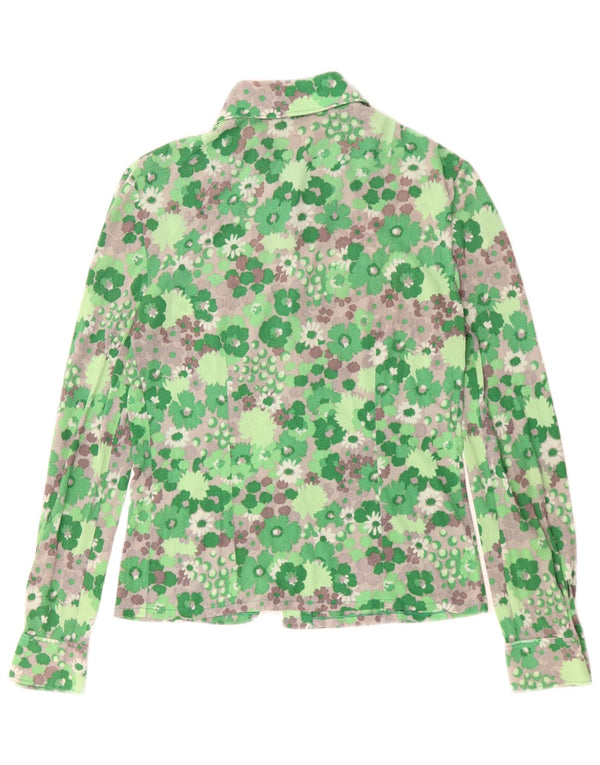 LUISA SPAGNOLI Chemise Femme UK 12 Vert Moyen Floral