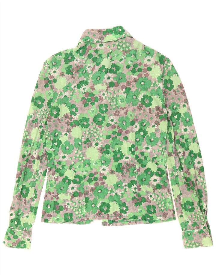 LUISA SPAGNOLI Chemise Femme UK 12 Vert Moyen Floral