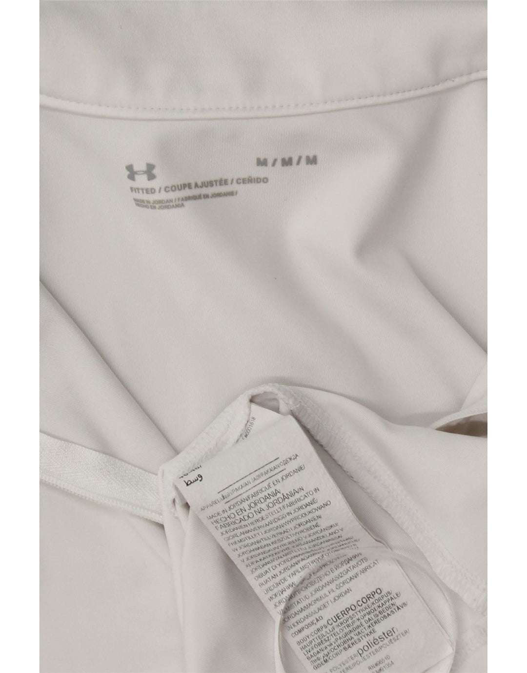 Under Armour Haut de survêtement à col zippé pour femme UK 12 Blanc moyen