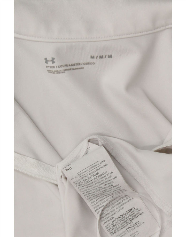 Under Armour Haut de survêtement à col zippé pour femme UK 12 Blanc moyen