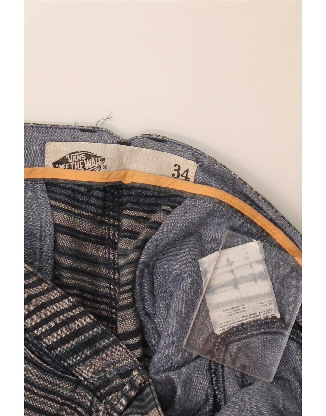 Vans Short décontracté pour homme W34 en coton rayé bleu grand