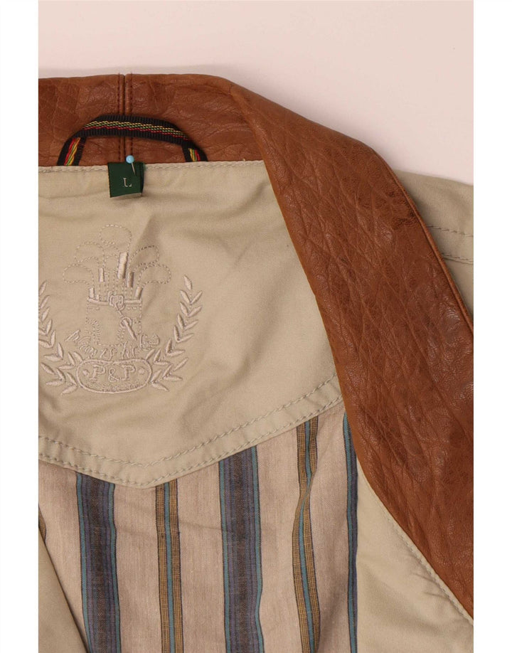 veste utilitaire homme vintage UK 40 Grand coton beige