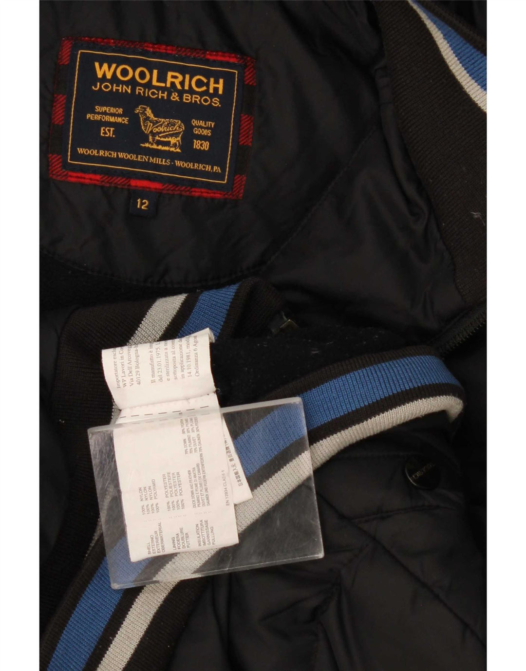 Woolrich Veste matelassée à capuche graphique pour garçon 11-12 ans Nylon noir