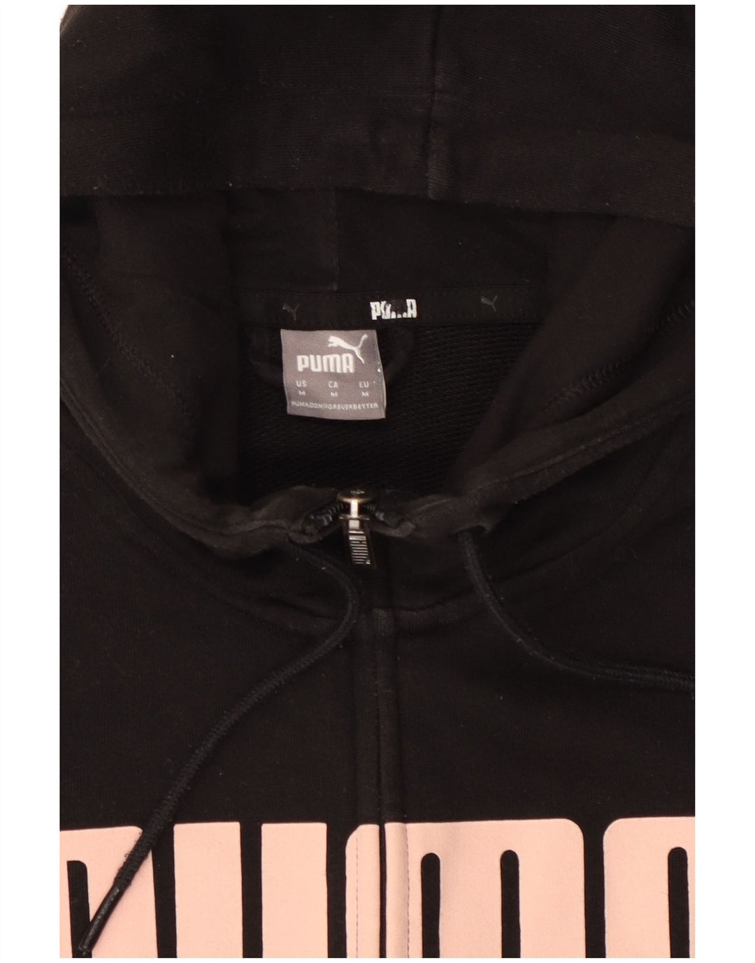 Puma Pull à capuche graphique zippé pour femme UK 14 Noir moyen