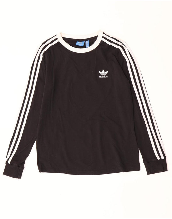 Adidas Haut à manches longues pour femme UK 10 Petit coton noir