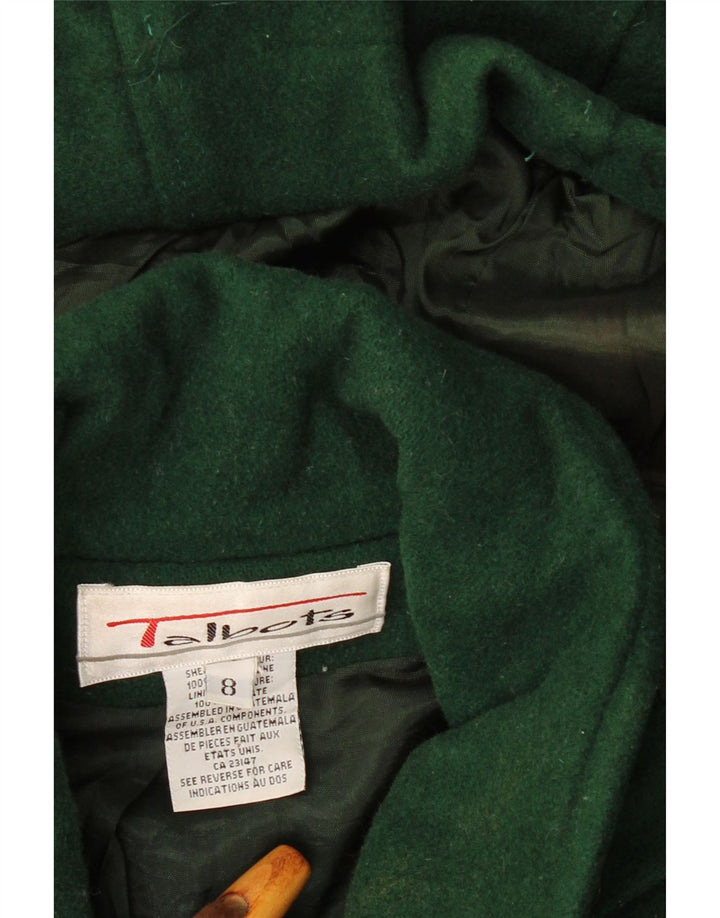 TALBOTS Duffle-coat à capuche surdimensionné pour femme US 8 Laine vert moyen