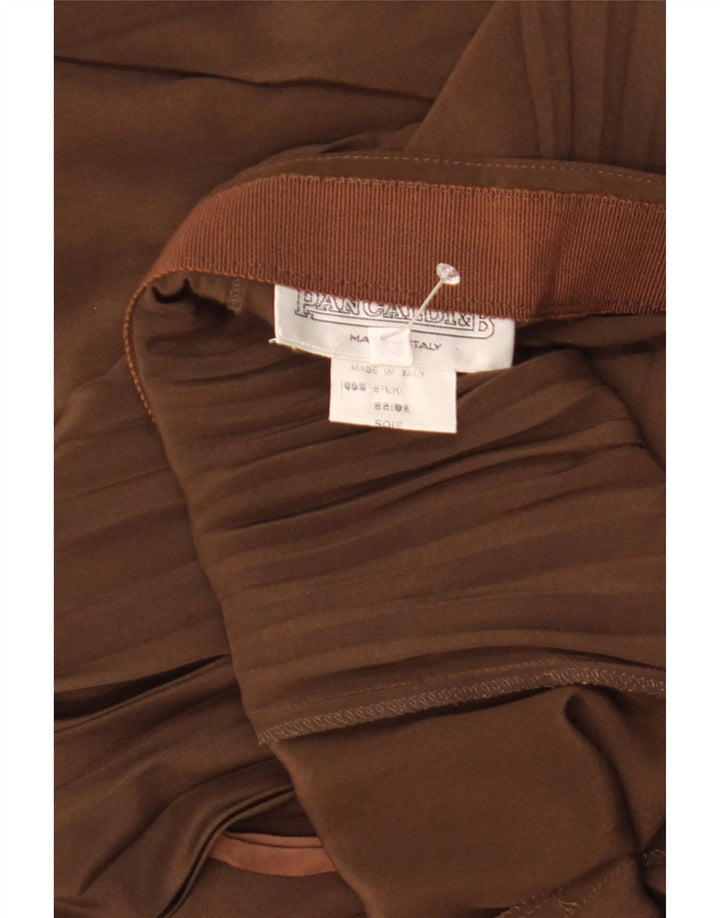Pancaldi & B Jupe Plissée Femme W32 Grande Soie Marron