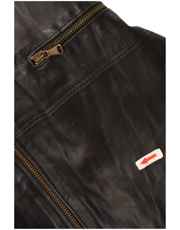 Bulli E Pupe Veste en cuir pour homme UK 40 Large Noir