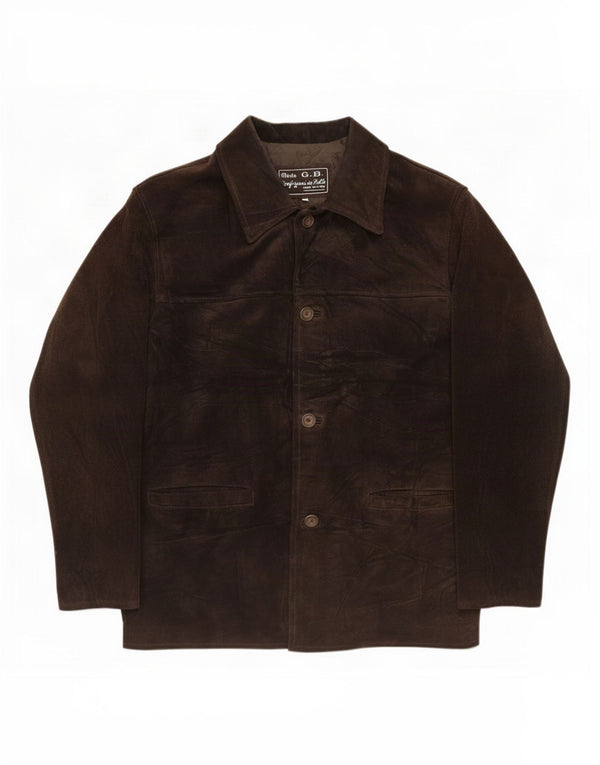 Lavorazione Artigiana Veste Blazer 4 Boutons pour Homme UK 36 Petit Marron